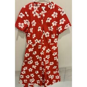 J Crew Cherry Blossom Dress Button-down shirtdress Size 12